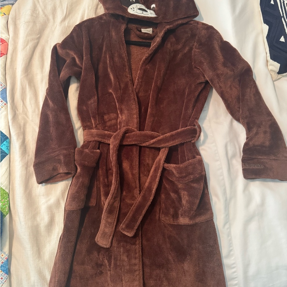 L.L. Bean Kids Brown Pajama Robe